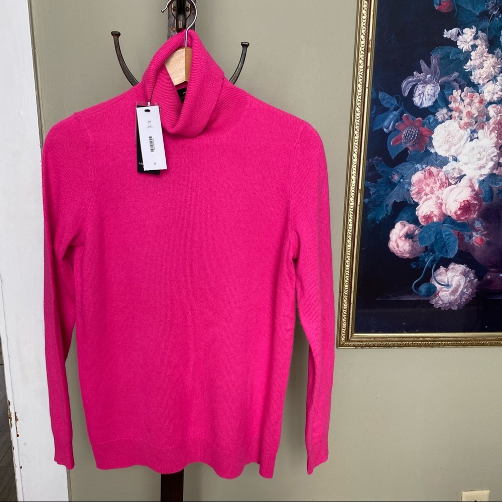 C by Bloomingdale’s Pink Cashmere Turtleneck Sweater